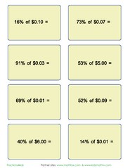 Find the percentage of money values